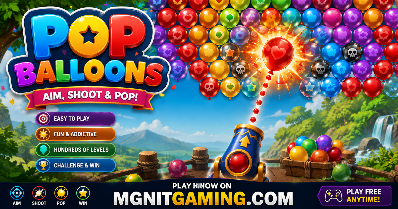 Play PoP Balloons Online Free — No Download Required | MGNiT Gaming